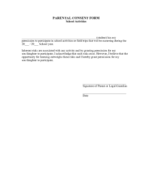Parental Consent Form for School Activities