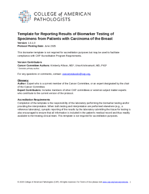 Breast Biomarker Reporting Template