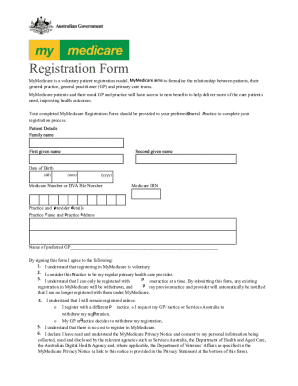 MyMedicare Patient Registration Form
