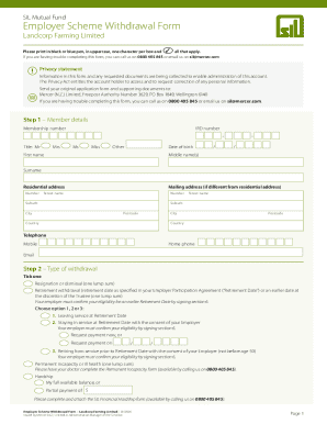 Employer Scheme Withdrawal Form