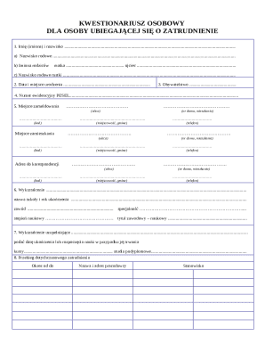 Employment Application Form