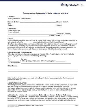 Compensation Agreement – Seller to Buyer’s Broker