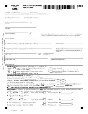 Maryland Nonresident Income Form 2025