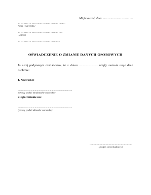 Personal Data Change Affidavit