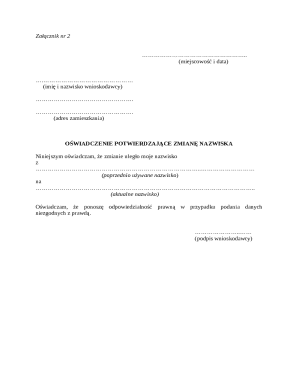 Name Change Affidavit