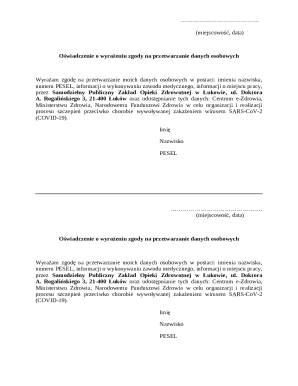 Consent Form for Personal Data Processing