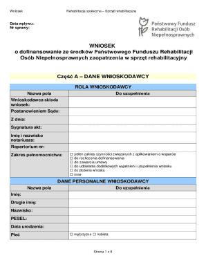 Rehabilitation Equipment Funding Application