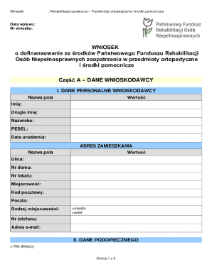 Poland Orthopedic Aid Application Form