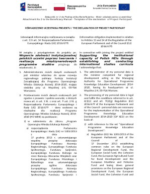 Declaration of Project Participant