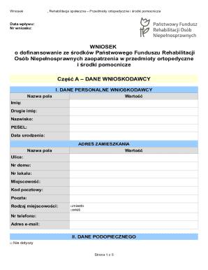 Poland Orthopedic Equipment Grant Application