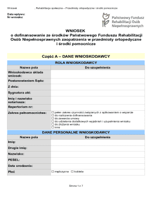 Poland Orthopedic and Assistive Device Grant Application