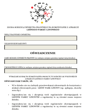 Parent Consent Form for Forest Adventure Park