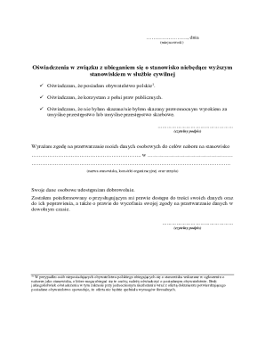 Polish Civil Service Application Form