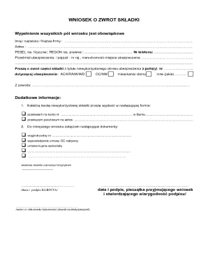 Insurance Premium Refund Request