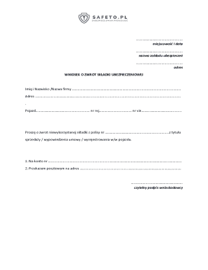 Insurance Premium Refund Application
