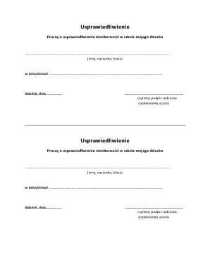 School Absence Justification Form