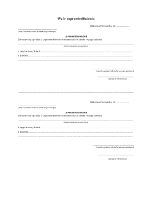 School Absence Justification Form