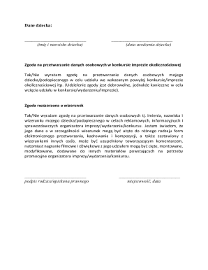 Child Data Processing Consent Form