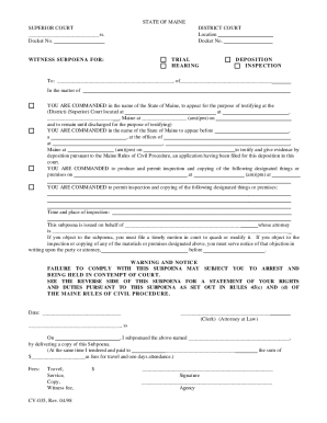 Maine Subpoena Form