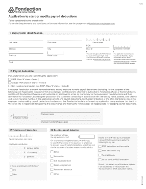 Payroll Deduction Application Form