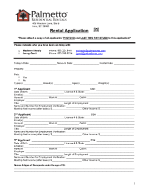 Rental Application Form