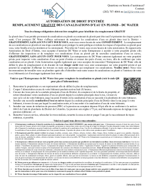 Lead Pipe Replacement Authorization Form