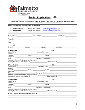 Rental Application Form