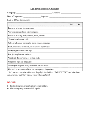 Ladder Inspection Checklist