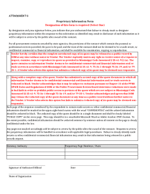 Proprietary Information Form