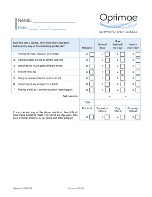 Behavioral Health Assessment Forms