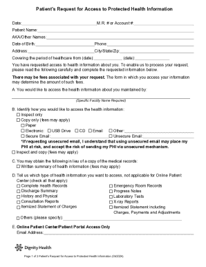 Patient's Request for Access to Protected Health Information