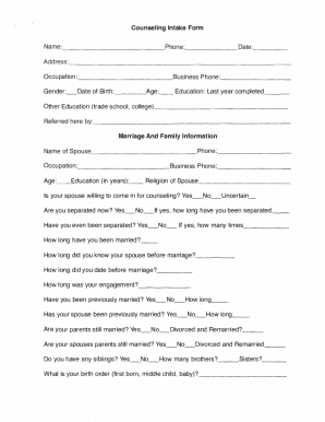 Counseling Intake Form