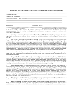 Permission Release Authorization Medical Treatment Minors