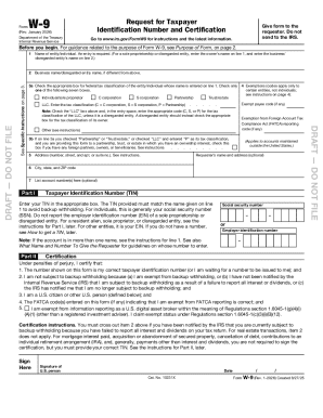 IRS Form W-9 Request for Taxpayer Identification Number and Certification