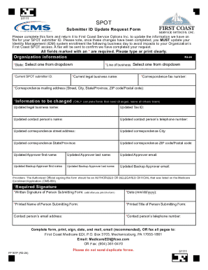 SPOT Submitter ID Update Request Form