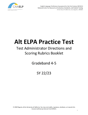 Alt ELPA Practice Test Administrator Directions