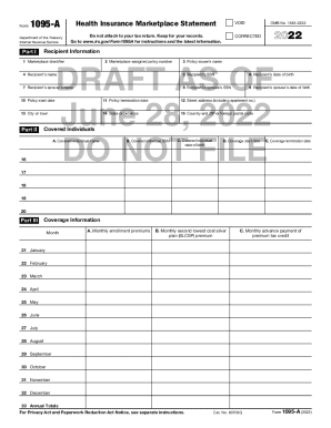 Form 1095-A Health Insurance Marketplace Statement