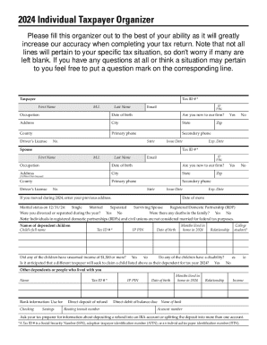 2024 Individual Taxpayer Organizer