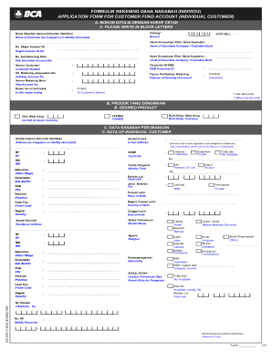 Customer Fund Account Application Form