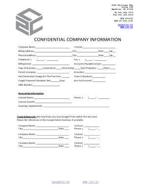 Coast 2 Coast Logistics Credit Application