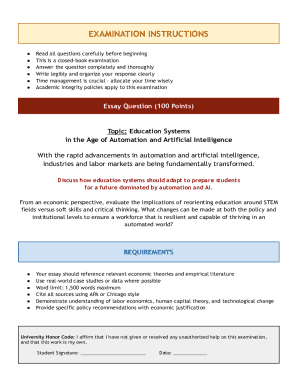 Education Systems in the Age of Automation and AI Exam