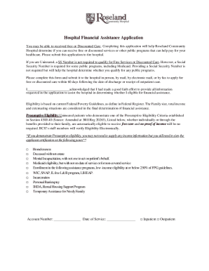 Hospital Financial Assistance Application
