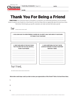 Friendship Gratitude Letter