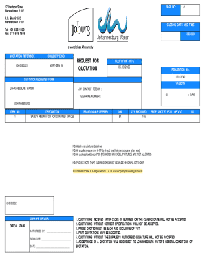 Request for Quotation Form