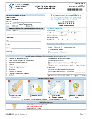 Medical Urine Collection Form