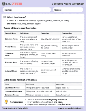 Collective Nouns Worksheet