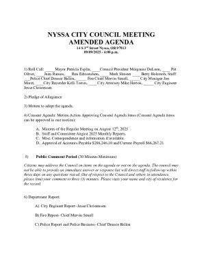 Nyssa City Council Meeting Agenda