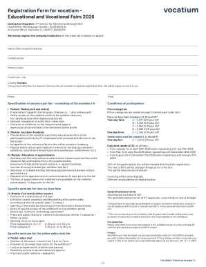 Registration Form for vocatium Educational and Vocational Fairs 2026