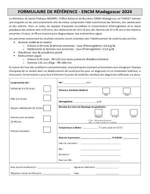 Madagascar Micronutrient Reference Form