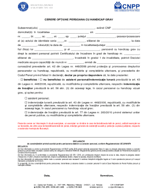 Romania Severe Disability Option Request Form